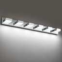 SineRise LED Modern Bathroom Vanity Light Fixtures (6-Light, 48-Inch), Chrome Modern Acrylic Bathroom Wall Lighting Fixtures Over Mirror (Cool White 6000K) (Chrome- Non-dimmable)