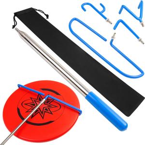 4 in 1 Disc Golf Retriever Pole 16 ft Extendable Telescopic Disc Retriever with Durable Stainless Steel Frame Hooks & Carry Bag  Disc Golf Grabber for Getting Discs Out of Water, Trees, Bushes (BLUE)