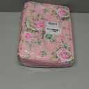 Vomgomfom Colored Pencil Case - 200 Slot Pencil Holder with Zipper Closure, Twill Fabric Large Capacity Pencil Case for Watercolor Pens or Markers, Artist Organizer (Pink Rose)