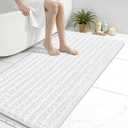 Arotive Luxury Bathroom Rugs 44x24, Extra Soft Thick Absorbent Shaggy Chenille Bath Rugs, Non-Slip Machine Wash Dry, Bath Mats for Bathroom Floor, Tub and Shower, Home Decor Accessories, White