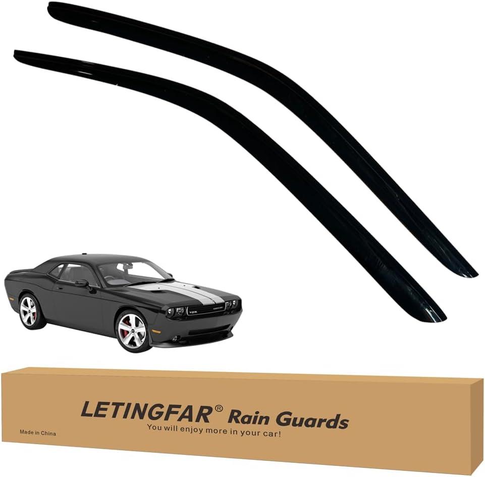 Window Visors Rain Guards for Dodge Challenger 2008 2009 2010 2011 2012 2013 2014 2015 2016 2017 2018 2019 2020 2021 2022 2023 Accessories, Wind Deflectors Vent Shades for Dodge Challenger