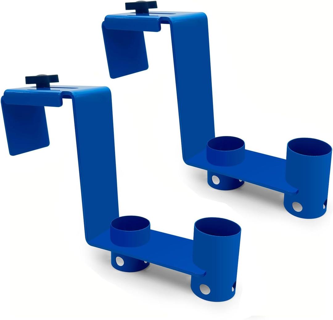 dicio Pool Pole Holder Equipment Hooks 2 Pcs Fence Hooks, Adjustable Pool Net Holder for Pool Equipment, Telescopic Poles Skimmers Swimming Pools Accessories & Garden Tool