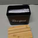 ArtEight Recipe Box - Black - 4"x6" Recipe Cards and Box Set - Durable Recipe Card Box with Thicker Metal - Includes 25 Cards and 10 Dividers - Beautiful Recipe Box with Cards and Dividers