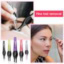 Chumia 5 Pieces Non-Slip Grip Tweezers Slanted Tip Stainless Steel Tweezer Wide Precision Tip Clip Tweezer for Ingrown Hair Eyebrow Shaping Splinter Blackhead Remover (Black Rubber Grip)