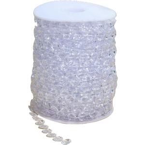 99ft Clear Bead Garland, Clear Acrylic Crystal Strand Roll for Christmas Tree, Hanging Ornaments, Holiday Home Dcor, DIY Crafts and Curtain Decorations