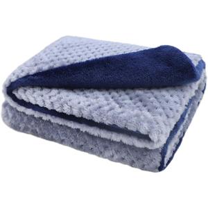 furrybaby Premium Fluffy Fleece Dog Blanket, Soft and Warm Pet Throw for Dogs & Cats(40x47inch, Blue) (Double Layer Flannel-blue)