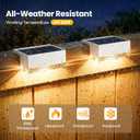 JOFIOS Solar Deck Lights 12 Pack, 3 Color Modes Soft Warm/Natural/Cool Glow, IP65 Waterproof Step Lights for Outdoor Ambiance, Solar Lights for Fence, Deck, Railing, Patio & Backyard Decor (White)