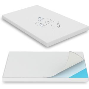 2"x27.5"x52" Mattress Topper, 27.5" Wx52 L Size with Super Soft Water-Resistant, Detachable & Machine Washable Cover, CertiPUR-US Certified Gel-Infused Memory Foam Pad, Pure White