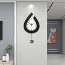 Large Wall Clock for Living Room Decor Big Pendulum Modern Wall Clock Silent Non Ticking Battery Operated 28.7 Inch Clock for Kitchen Bedroom Bathroom Office Indoor Home Decorative