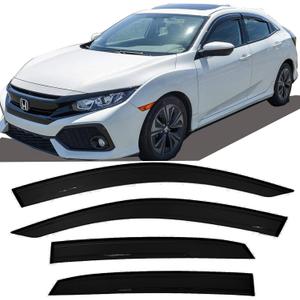 Tape-On Side Window Vent Visor Deflectors Rain Guards for 2016-2021 Honda Civic 4-Door Sedan