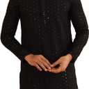 Sojanya (Since 1958 Men'S Ethnic Motifs Embroidered Sequinned Cotton Long Kurta (Black, S)