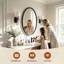USHOWER Black Oval Bathroom Mirror, 20x28 Inch Oval Mirror
Vanity Wall Mirror, Wide Inner-Curved Aluminum Framed, HD Tempered Glass, Moisture & Rust Resistant, for Bedroom, Entryway