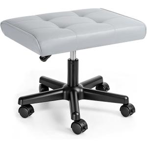Footrest Under Desk Leg Rest Ottoman Adjustable Height Foot Stool (Grey), 19.3''L x 15''W