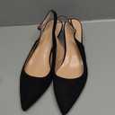 GENSHUO Low Kitten Heels Women's Slingback Dressy Pumps Pointed Closed Toe Ankle Strap Elegant Wedding Pumps Formal Comfortable Shoes (9.5)