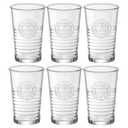 Bormioli Rocco Officina1825 Water Glasses (Set of 6), 11 oz, Clear