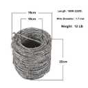 Barbed Wire 328FT (100m), 15 Gauge(1.7mm) 4 Point Barbed Wire Fence