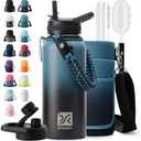 DYSANKY 32 oz Insulated Water Bottle | Thickened Stainless Steel Vacuum Metal | Portable Sports Water Jug for Gym and Hiking with Straw, Carrier Bag, Handle Strap | BPA-Free 32 oz