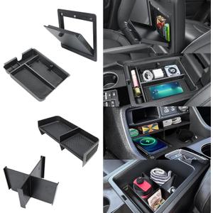 4PCS Center Console Organizer Compatible with 2023-2026 Honda Pilot/2026 Honda Passport Armrest Storage Box Divider Storage Tray & Insert Hidden Storage Box Interior Accessories