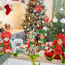 12 Pcs Christmas Doll Accessories Mini Doll Baker Outfit Kit Include Apron Hats for Xmas Mini Baking Props Decorations, Dolls is Not Included
