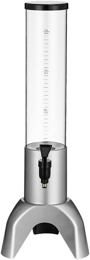 Drink Tower Dispenser Beer Tower,Beverage Dispenser with Spigot, Tabletop Liquor Dispenser for Beer, Margarita, Liquor, Beverage (Silver)