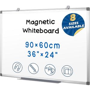 S SWANCROWN Magnetic Whiteboard 36x24 Inches Hanging Dry Erase Board, Large White Board for Wall, Planning, Displaying for Home, Office and School 2'x3'