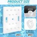 2 Pcs Swimming Pool Ladder Weights, White HDPE Step Stair Weights Universal Water Sand Anchors Bin Stabilizers with 8 Adjustable Straps for Above Ground or Inside Pools Easy Step System
