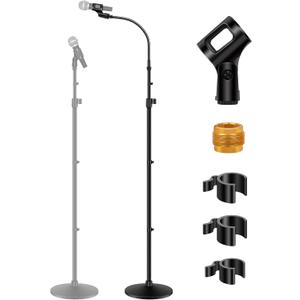 InnoGear Microphone Stand, Mic Stand Detachable Gooseneck Mic Floor Stand Height Adjustable from 32 to 70 with Weighted Round Base for Blue Yeti Blue Snowball Shure SM7B Shure SM58 Samson Q2U