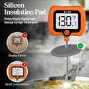 Digital Candy Thermometer with Pot Clip, 10" Long Stainless Steel Probe, Instant Read Kitchen Thermometer for Cooking, Baking, and Candy Making (Orange)