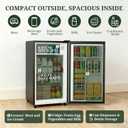 Mini Fridge with Freezer, 3.2 Cu.Ft Compact Single Door Refrigerator with Adjustable Thermostat, Low Noise & Energy Efficient (0.41kWh/Day), Small Fridge for Bedroom, Dorm, Office, Apartment (Silver)