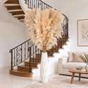 57 Inch 20 Stems Tall Pampas Grass for Floor Vase, Large Fluffy Dried Pampas Grass Decor, Beige Long Pampas Grass, Tall Vase Filler for Living Room, Wedding & Boho Home Decor