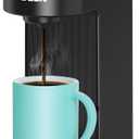 CHULUX Slim Single Serve Coffee Maker for K Cup, Mini Travel One Cup Coffee Machine for Home, Desk, Kitchen and Bedroom, Fits Travel Mug, Matte Black