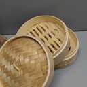 Prime Home Direct Bamboo Steamer Basket 8Inch | 2Tier Steamer for Cooking | 50 Liners | Small Instant Steaming Cookware Asian Food, Bao Buns, Chinese, Dim Sum, Dumpling, Rice, Vegetable Steam Pot