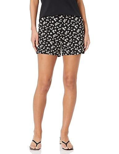 Amazon Essentials Women's Mid-Rise Slim-Fit 5 Inch Inseam Khaki Short, Black White Floral, 18 Amazon Essentials Women's Mid-Rise Slim-Fit 5 Inch Inseam Khaki Short, Black White Floral, 18