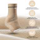 SPOTBRACE Ankle Compression Sleeve (1 Pair), Breathable Ankle Brace for Men Women - High Elastic Compression Support for Sprained Ankle, Plantar Fasciitis, Achilles Tendonitis Pain Relief(Beige) (XL)