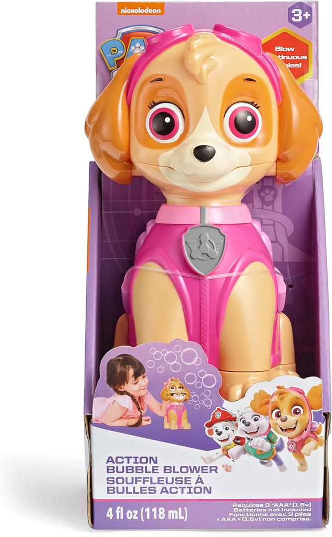 Nickelodeon Little Kids Paw Patrol Skye Action Bubble Blower and Includes Bubble Solution, Brown, Pink