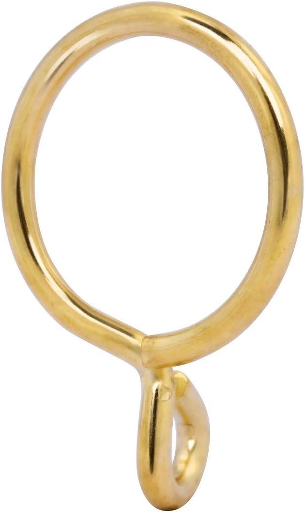 Curtain Rings with Eyelet, Metal Ring for Curtain Hook Pins 15Pcs - Gold