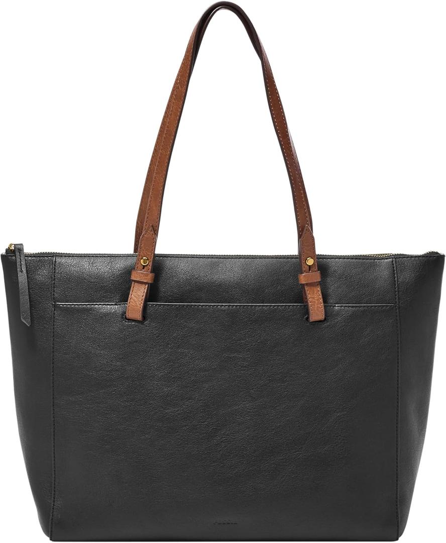 Fossil Women's Rachel Tote Purse Handbag for Women (Black/Brown)