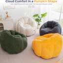 MAXYOYO Bean Bag Chair for Adults, Oversized Pumpkin-Shaped Boneless Chair | Oversized Bean Bag Chair Comfy and Lazy Boneless Chair for Dorm, Living Room, Bedroom, Beige
