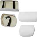 NLQR Full Seat Cover Set PU Leather Perforated Protector Cushion White Compatible with Tesla Model 3 2017 2018 2019 2020 2021 2022 2023