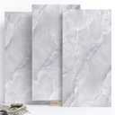 10-Pack Peel and Stick Marble Wall Panels - ICY Gray 12" x 24" (19.34 Sq. Ft.),Glossy PVC Waterproof Shower Tiles for Bathroom, Kitchen & Living Room Decor -Realistic Marble-Like Finish