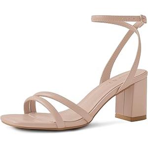 Shoe'N Tale 
Platform Heels for Women Strappy Block Chunky Heels Square Toe Ankle Buckle Sandals
9.5 size
