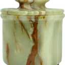 Green Onyx Butter Keeper - Round Marble Butter Dish for Countertop, 4" x 3.5" Butter Crock, Natural Green Onyx Kitchen Decor, Handle With Care