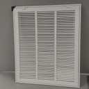 18x22 Return Air Vent Cover Grille for Wall or Ceiling Duct Opening - 1" Filter Compatible - Flat Stamped Face Air Filter Grill by HVAC Premium - White - Overall Size: 20.5" x 24.5"