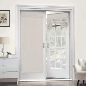 Turquoize Room Darkening French Door Curtains Thermal Insulated Door Window Covering Durable Vertical Privacy Blinds Tie Up Sidelight Shades for Bedroom, W26 x L68, 1 Panel, Cream