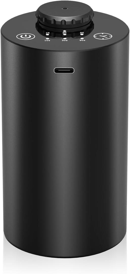 Waterless Essential Oil Diffuser for Home Battery Operated Cordless Scent Diffuser with Timing & 3 Mist Levels car DiffuserBlack Aluminum Alloy