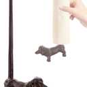 Dog Paper Towel Holder 12'' Cast Iron Paper Towel Holder Funny Toilet Paper Holder for The Floor or Counter in The Kitchen or Bathroom Bronze Rustic,Dog (Black)