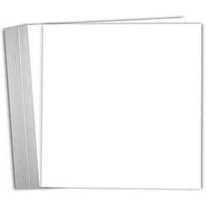 Hamilco 8x8 White Scrapbook Cardstock Paper 80lb Cover Card Stock 100 Pack (Bright)