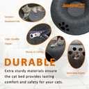 Peekaboo Cat Tunnel with Cute Paw Window, Large Indoor Donut Cat Cave for Play & Nap, Random Zipper Color (White/Charcoal Gray), Scratch-Resistant & Hand-Washable, Dark Gray