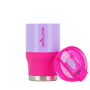 Reduce Coldee 14oz Stainless Steel Kids Tumbler with 3-in-1 Straw Lid, Sugar Pop Pink & Purple