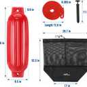 Affordura Boat Fender 4 Pack Boat Bumpers Fenders with 4 Ropes, Boat Bumpers for Pontoon Boat Fenders Inflatable